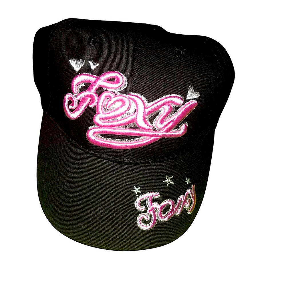 Foxy Junior Hats Caps Retro Deadstock LAST One Black Pink Biker Skater Aesthetic